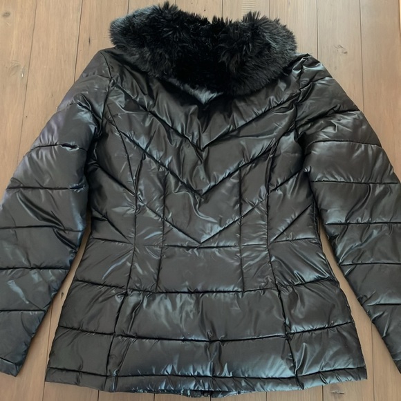 Kenneth Cole New York Womens Quilted Midi Puffer Coat Black Size S - Picture 8 of 8